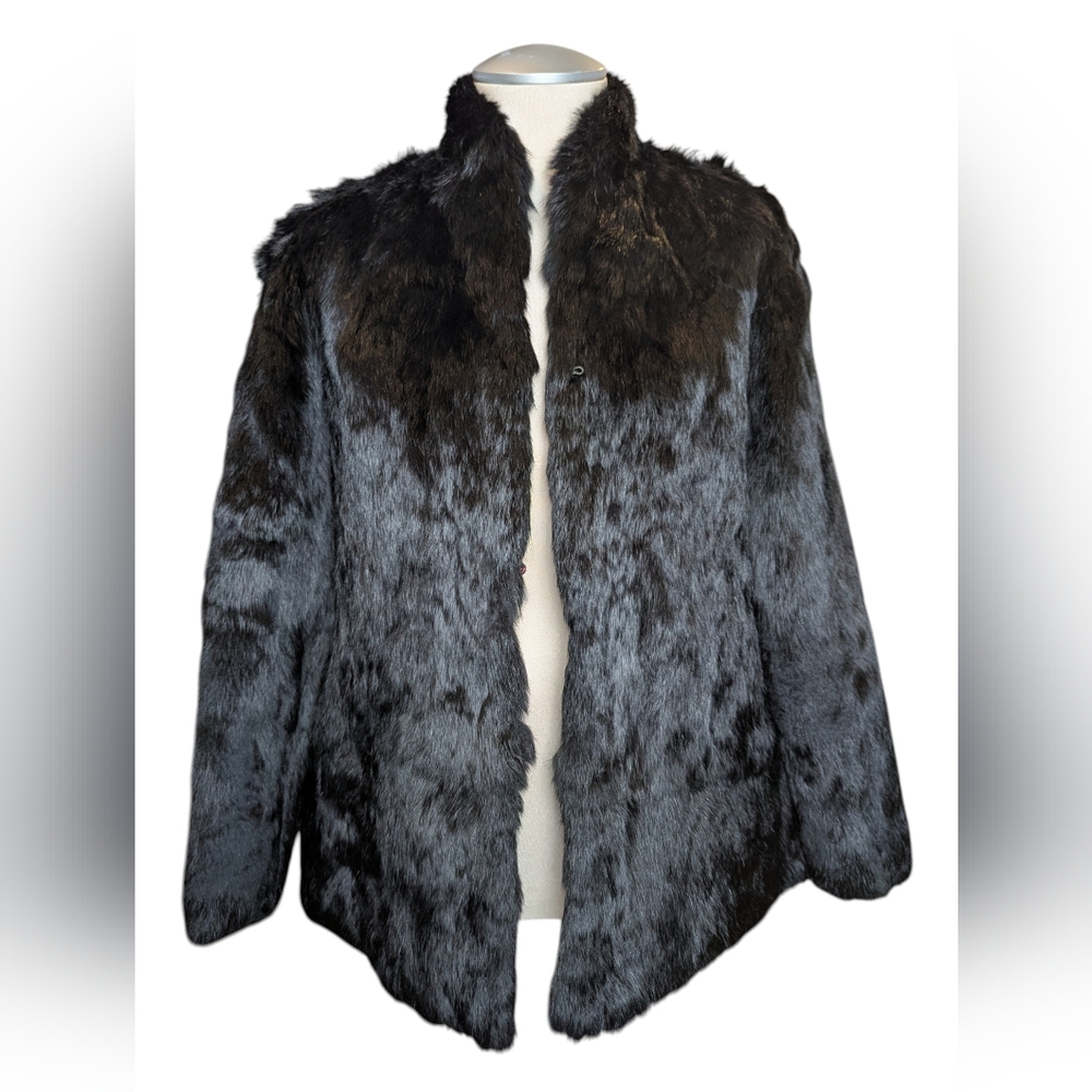 Rare Reversible Rabbit Fur Coat To Luxurious Satin Medium